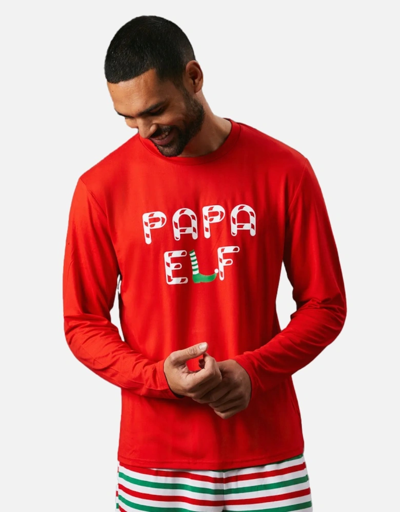 Mens Papa Elf Long-Sleeved Long Pyjama Set