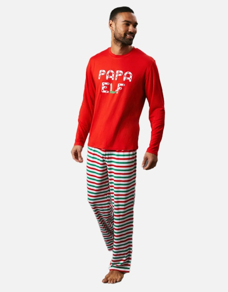 Mens Papa Elf Long-Sleeved Long Pyjama Set