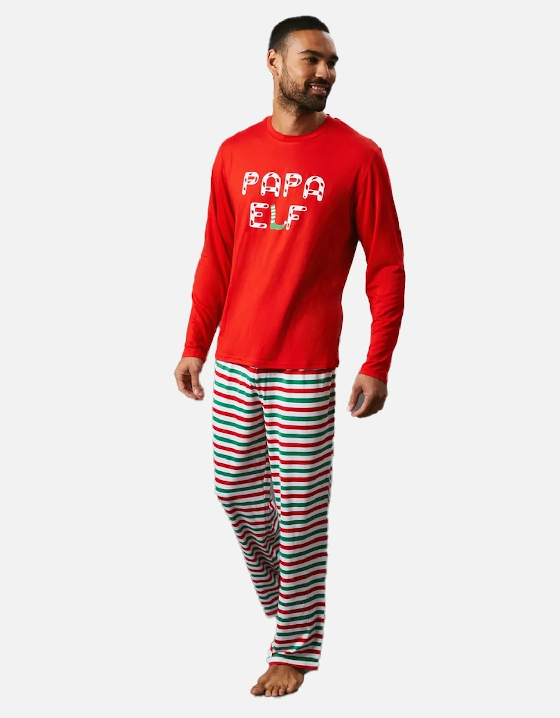 Mens Papa Elf Long-Sleeved Long Pyjama Set