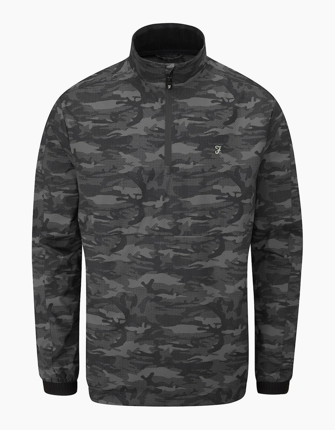 Men's Farah Mens Parker Camouflage Showerproof Jacket - Black - Size: 44/Regular