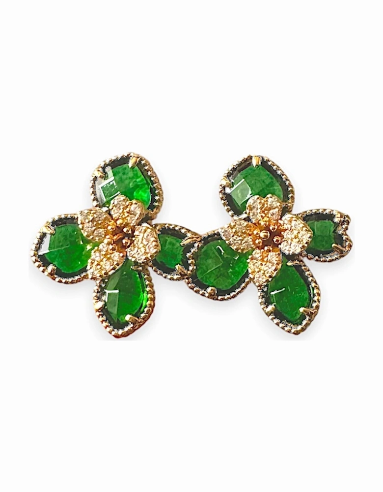 Green Flower Earrings