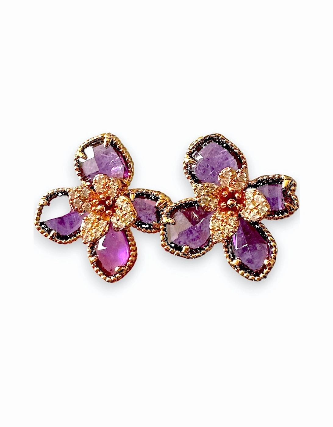 Flower Earrings Purple