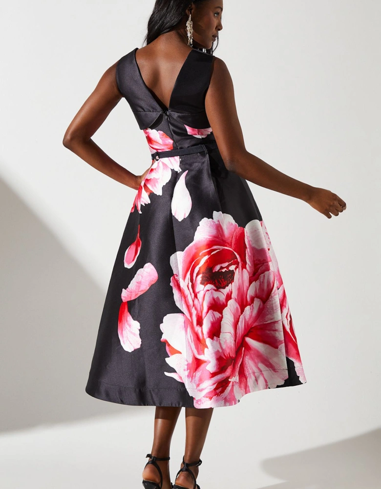 Rose Print Twill Dress