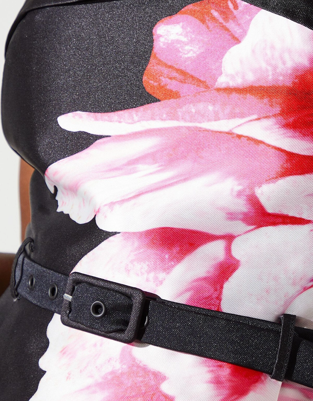 Rose Print Twill Dress