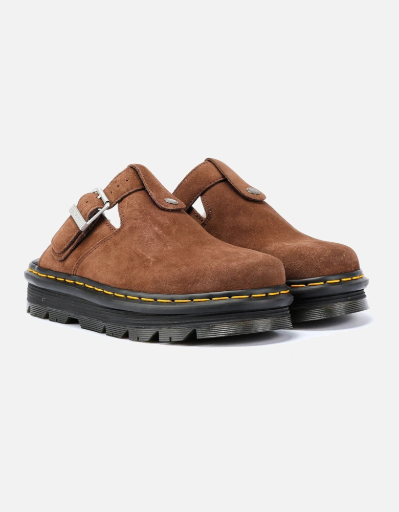 Dr. Martens Winterised Zebzag Warmlined Suede Brown Mule