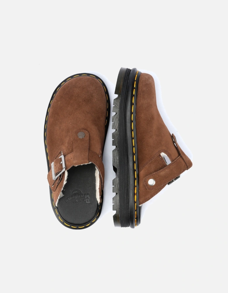 Dr. Martens Winterised Zebzag Warmlined Suede Brown Mule