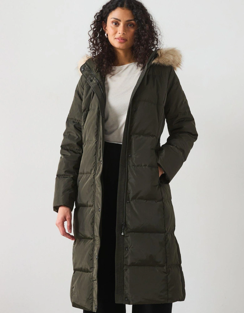 Longline Padded Coat - Green