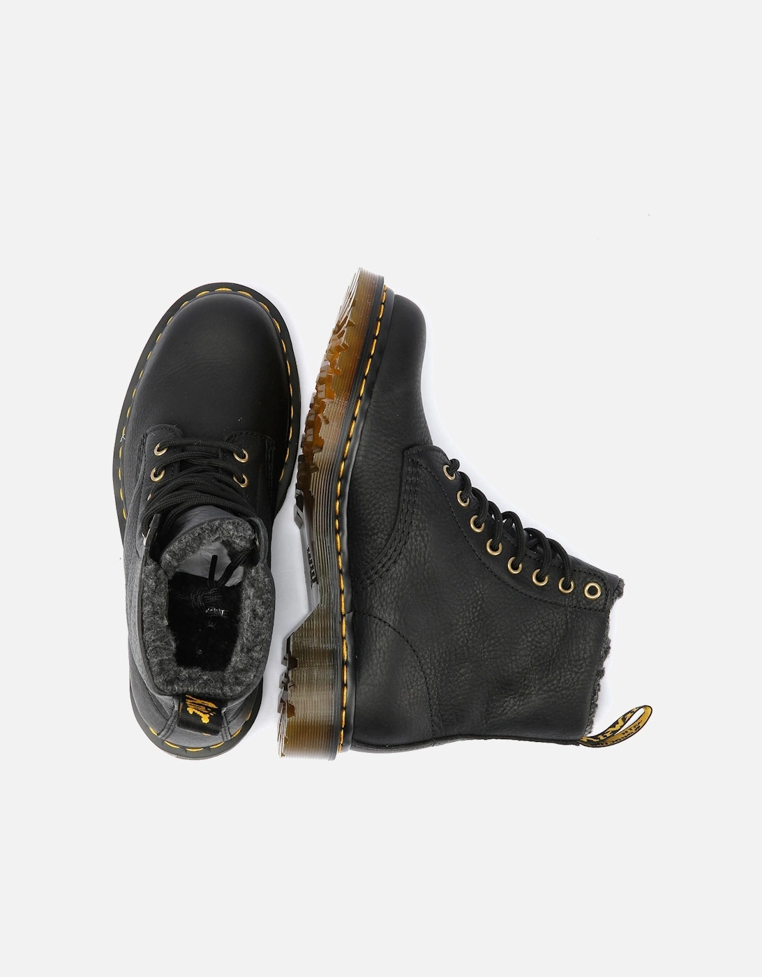 Dr. Martens Winterised 1460 WL Grizzly Leather Black Boots