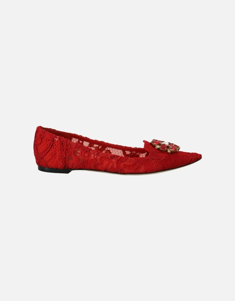 Lace Ballerinas Pointedtoe flats Women - Red