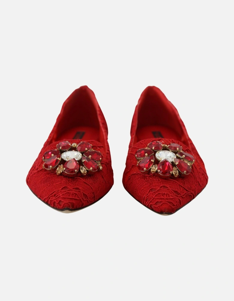 Lace Ballerinas Pointedtoe flats Women - Red