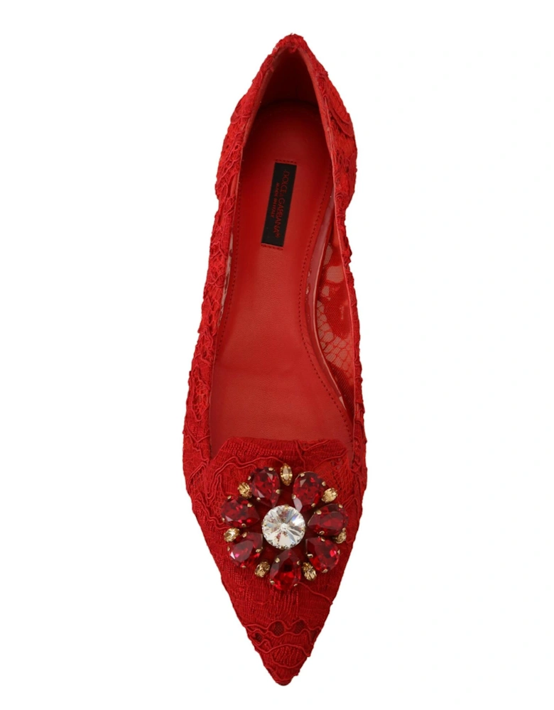 Lace Ballerinas Pointedtoe flats Women - Red