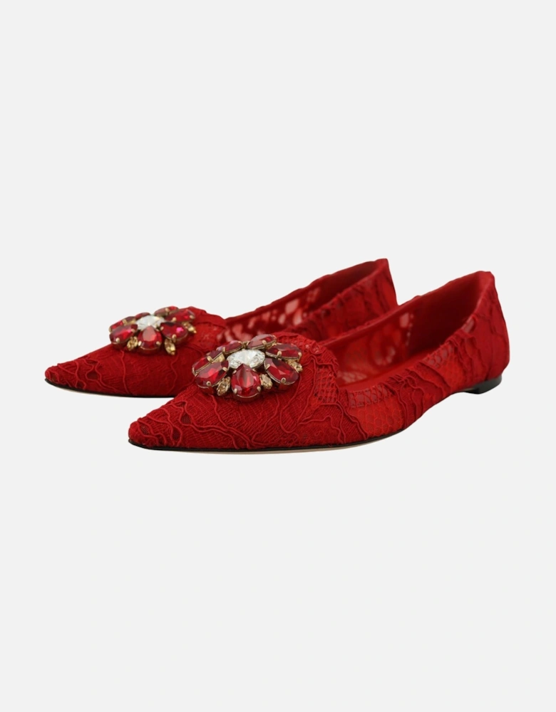 Lace Ballerinas Pointedtoe flats Women - Red