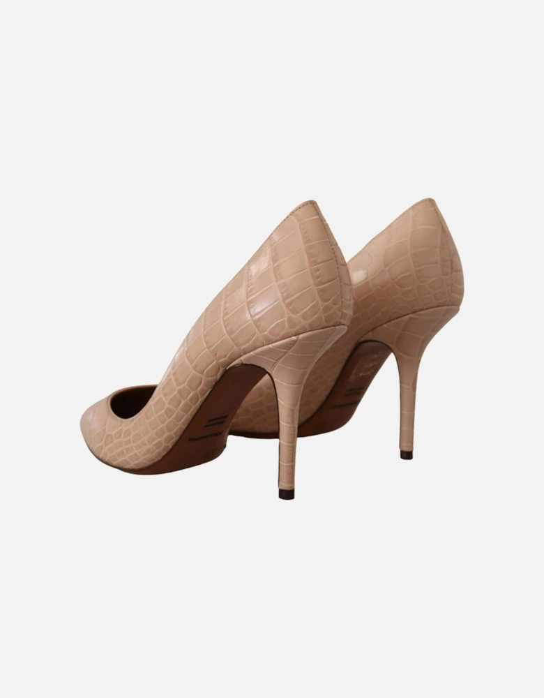 Beige Nude Leather BELLUCCI Heels Pumps Shoes Women