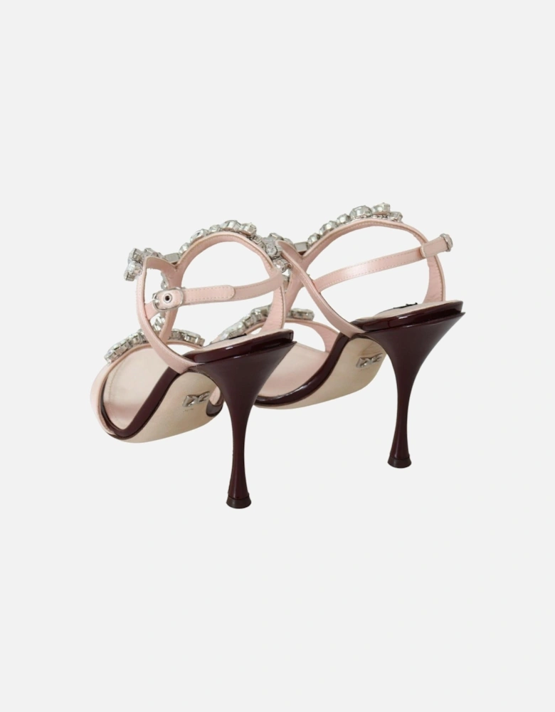 Keira Crystal-Embellished Satin Sandals Women - Pink