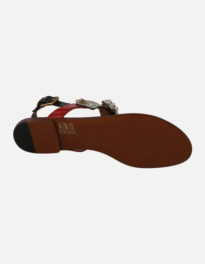 Dolce Gabbana Thong Sandals Embellished Style Women - Brown Flats