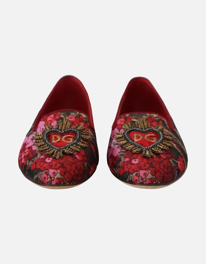 Sacred Heart Patch Flat Shoes by Women - Multicolor