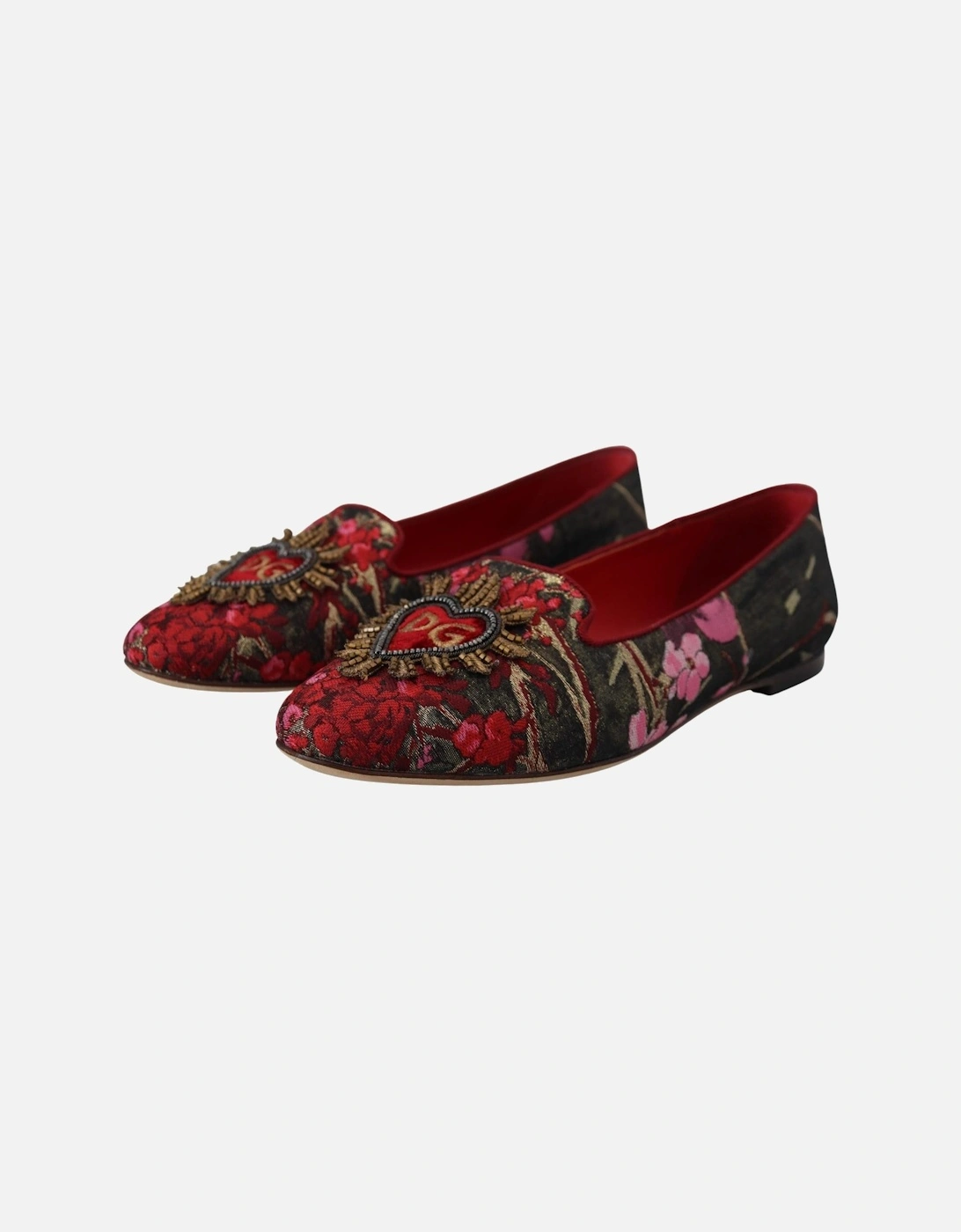 Sacred Heart Patch Flat Shoes by Women - Multicolor