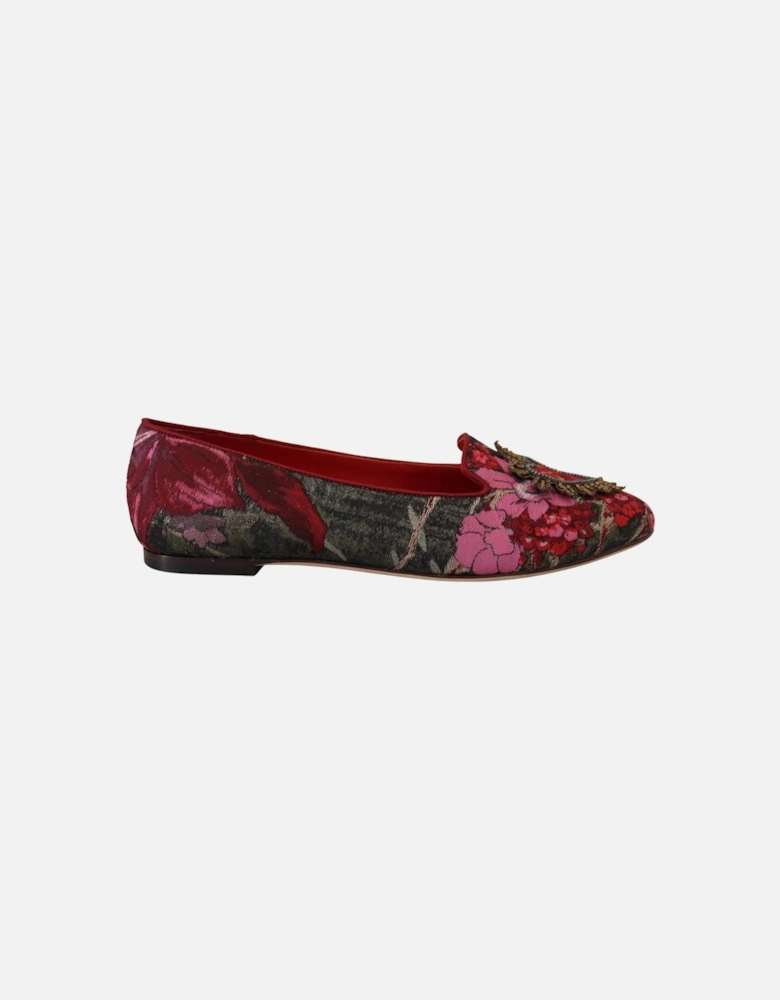 Sacred Heart Patch Flat Shoes by Women - Multicolor