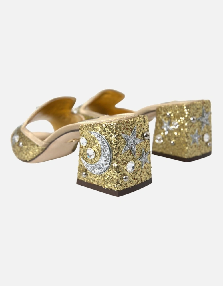 Sequined Heels Sandals Women - Gold