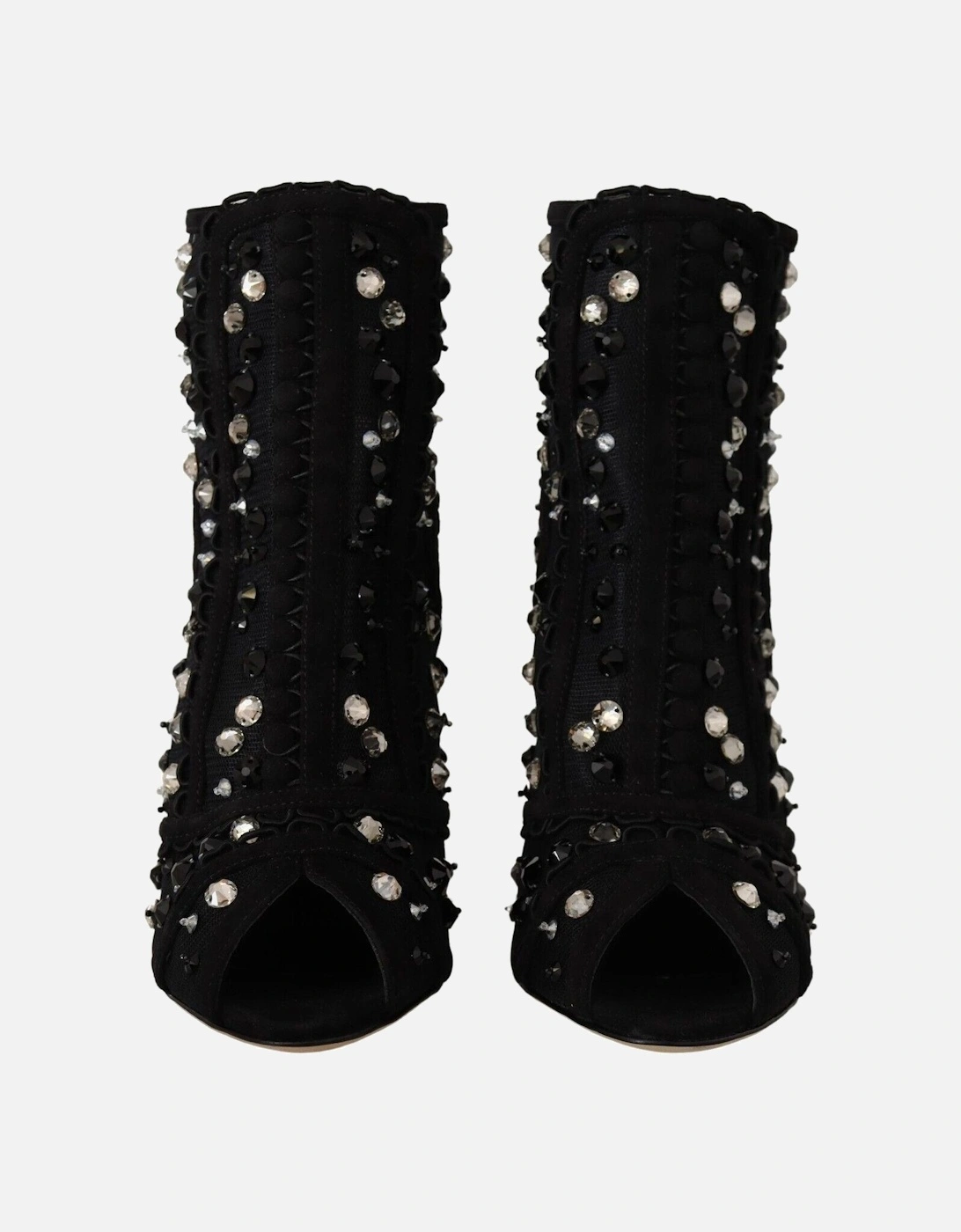 Embellished PeepToe Ankle Boots Women - Black