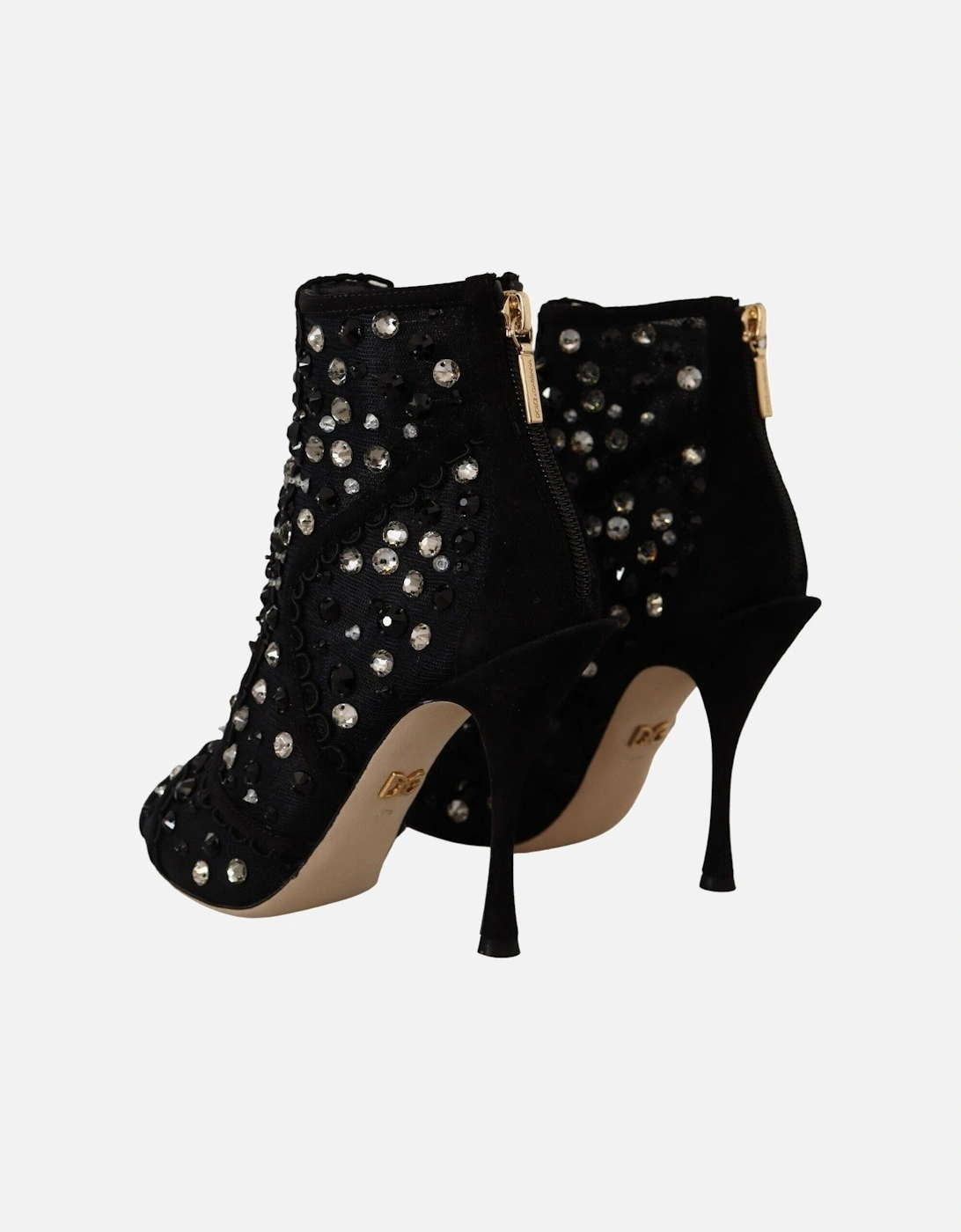 Embellished PeepToe Ankle Boots Women - Black