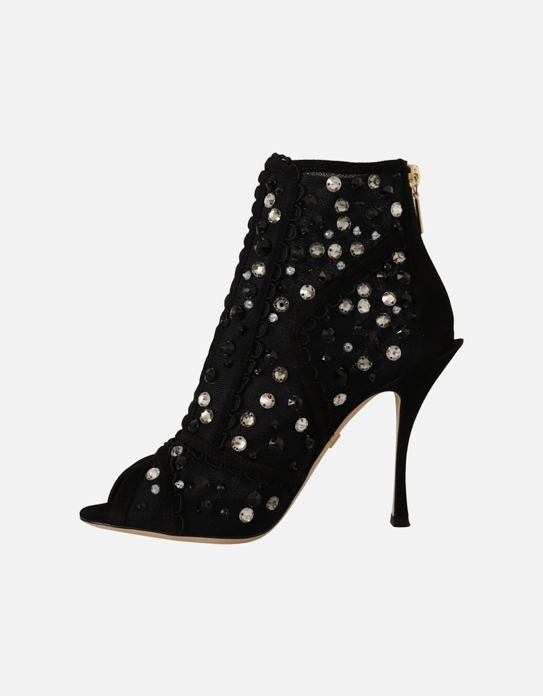 Embellished PeepToe Ankle Boots Women - Black