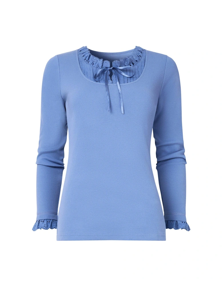 Trixie Collar Detail Top - Blue