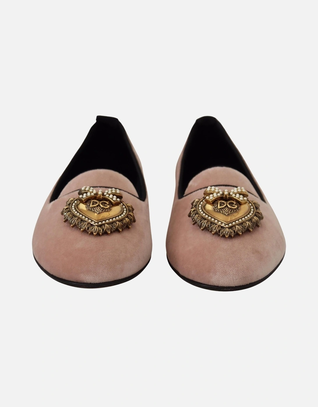 Velvet Loafers Embellished Style Women - Pink Flats