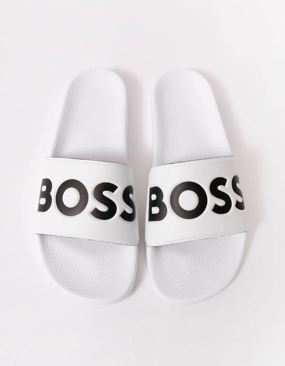 BOSS Orange Aryeh Mens Italian-Made Slides with Large Logo Detail