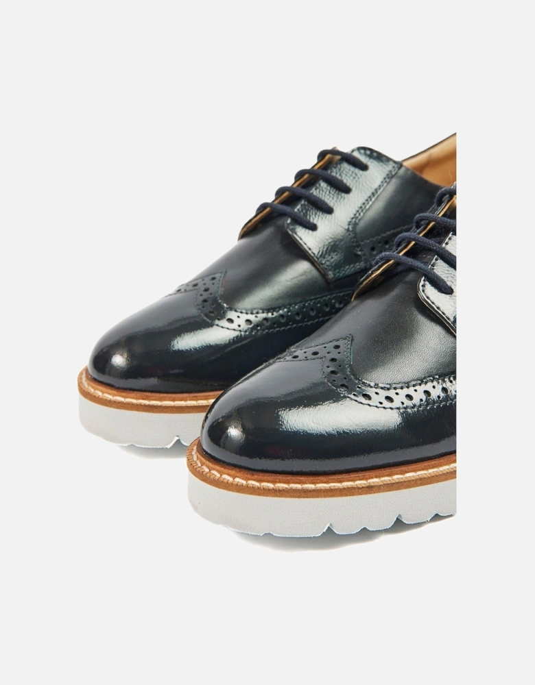 Kortney Leather Women's Navy Patent Brogues Shoes