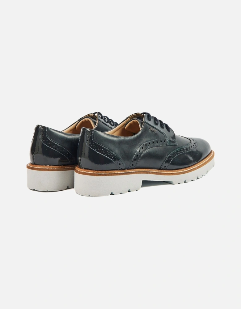 Kortney Leather Women's Navy Patent Brogues Shoes