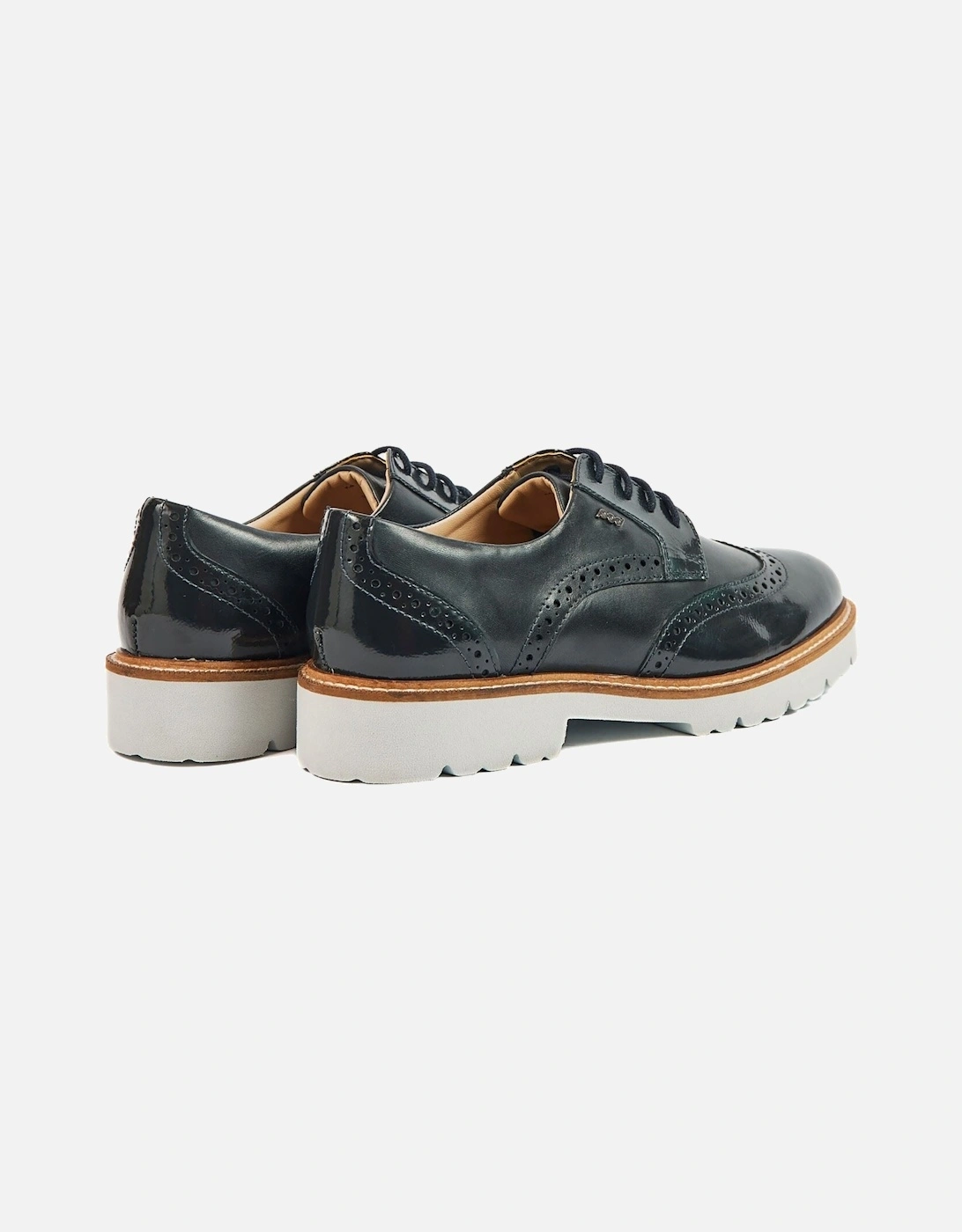 Kortney Leather Women's Navy Patent Brogues Shoes