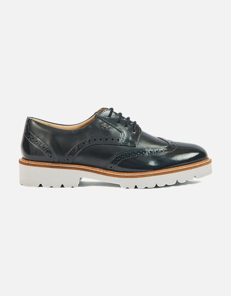 Kortney Leather Women's Navy Patent Brogues Shoes