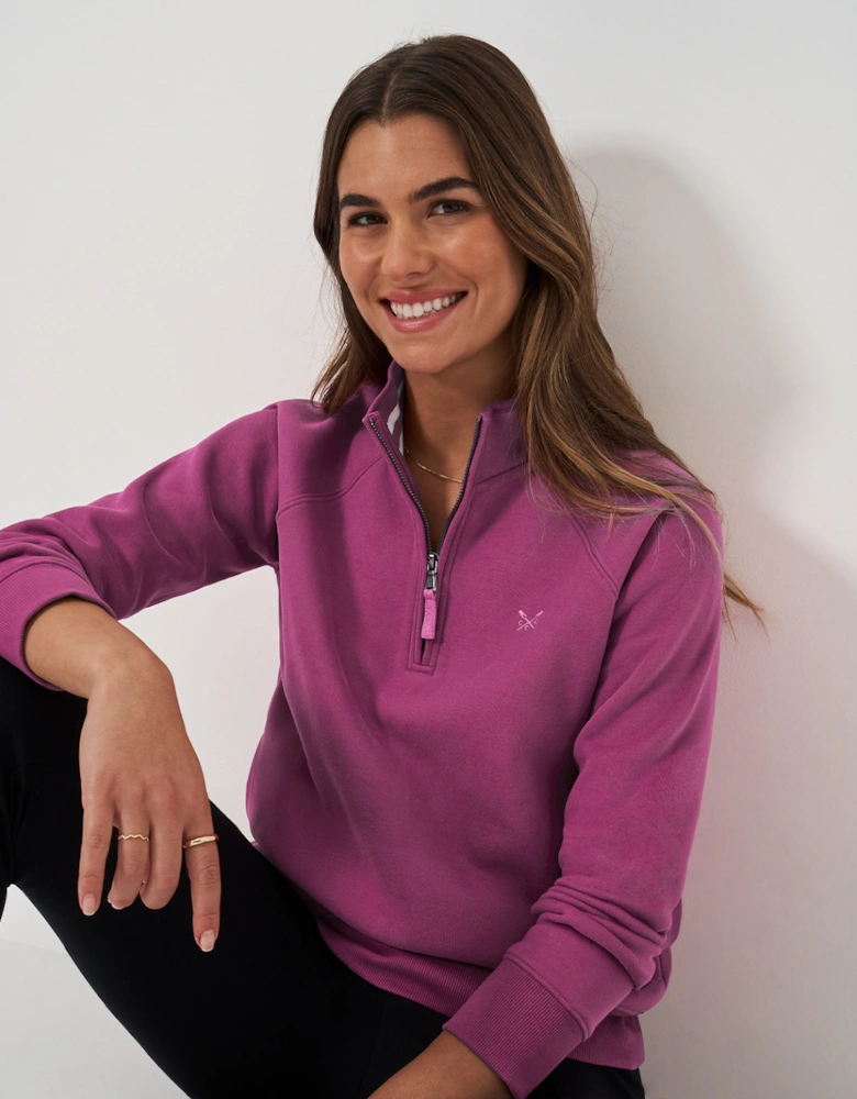 Women's Half Zip Sweat Magenta