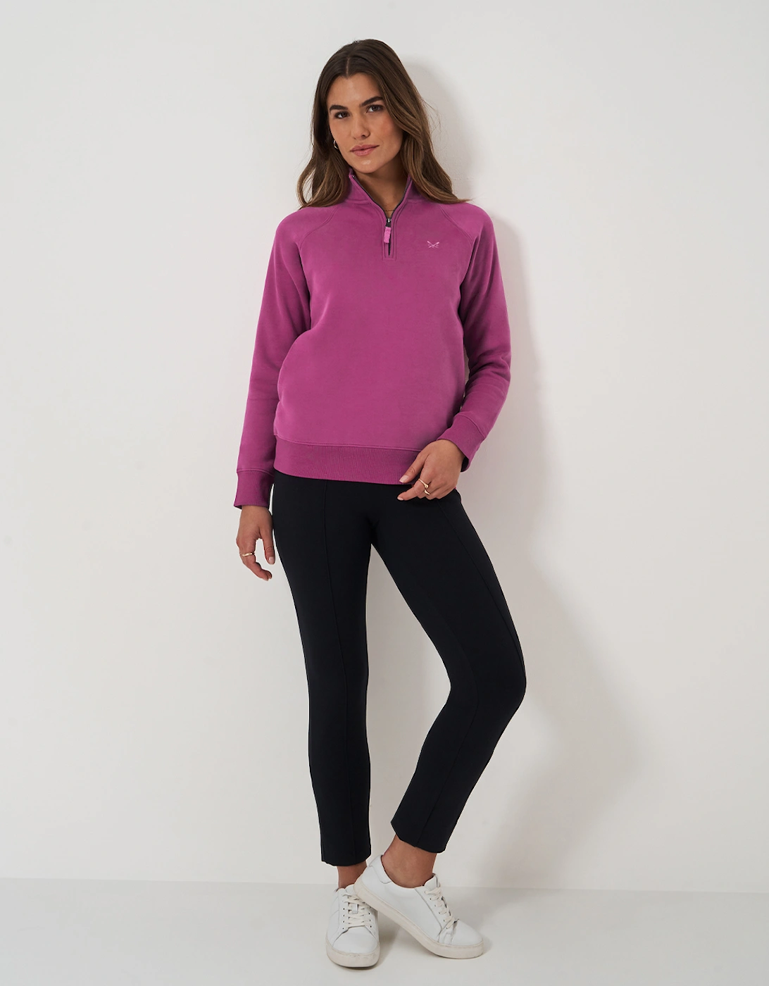 Women's Half Zip Sweat Magenta