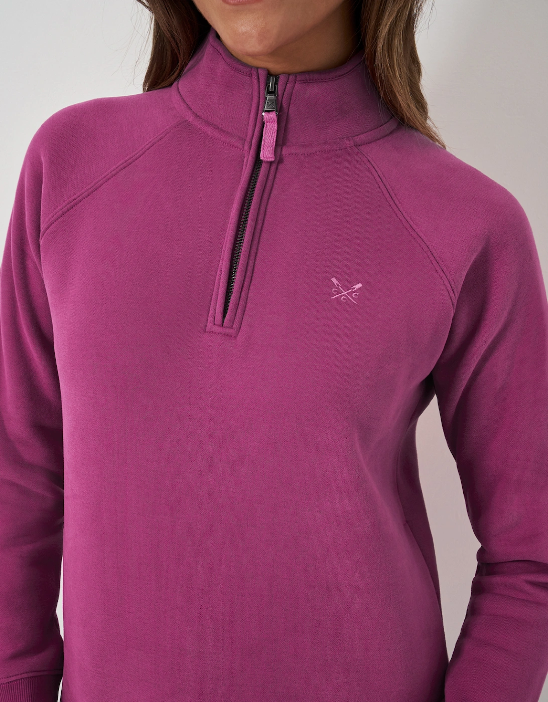 Women's Half Zip Sweat Magenta