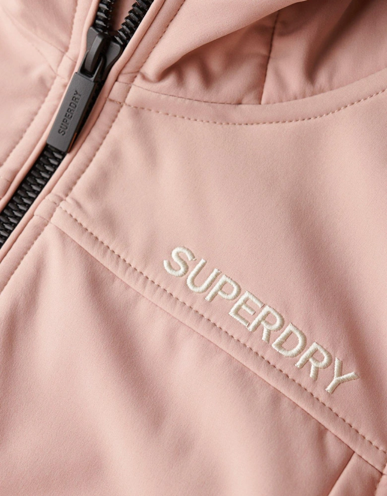 Hooded Soft Shell Trekker Jacket - Pink