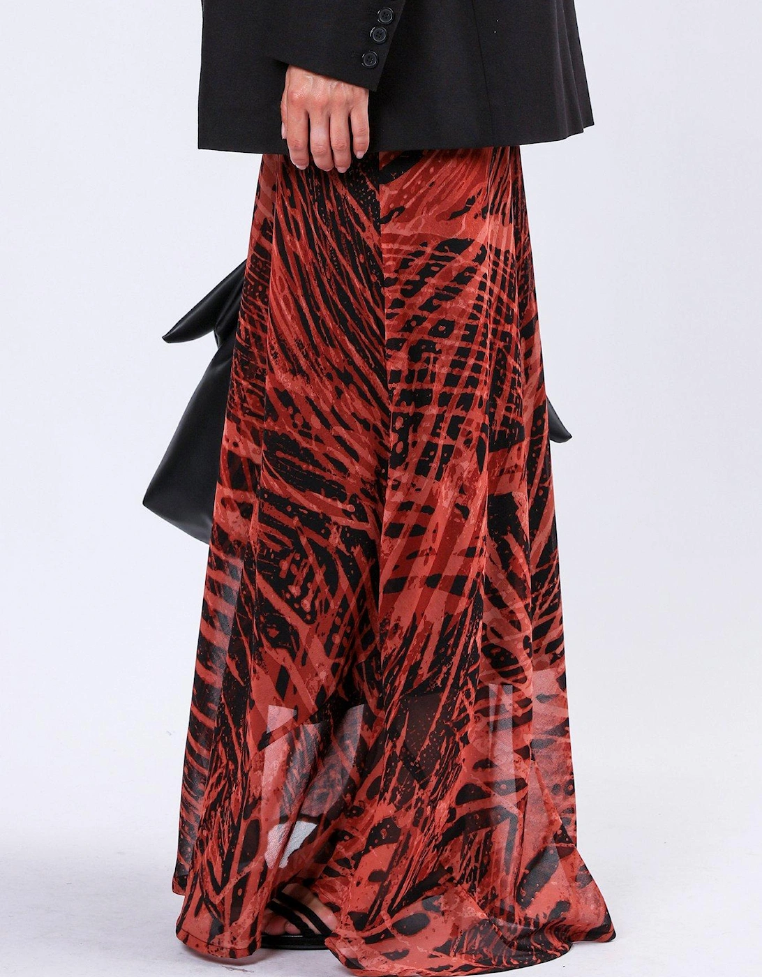 Aurora Hand Painted Print Maxi Skirt - Copper