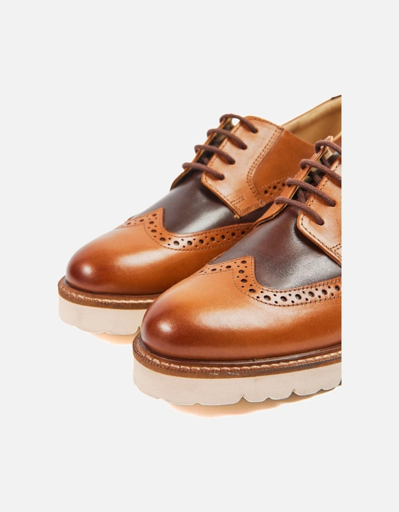 Kortney Leather Women's Tan Multi Brogues Shoes