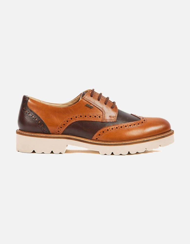 Kortney Leather Women's Tan Multi Brogues Shoes