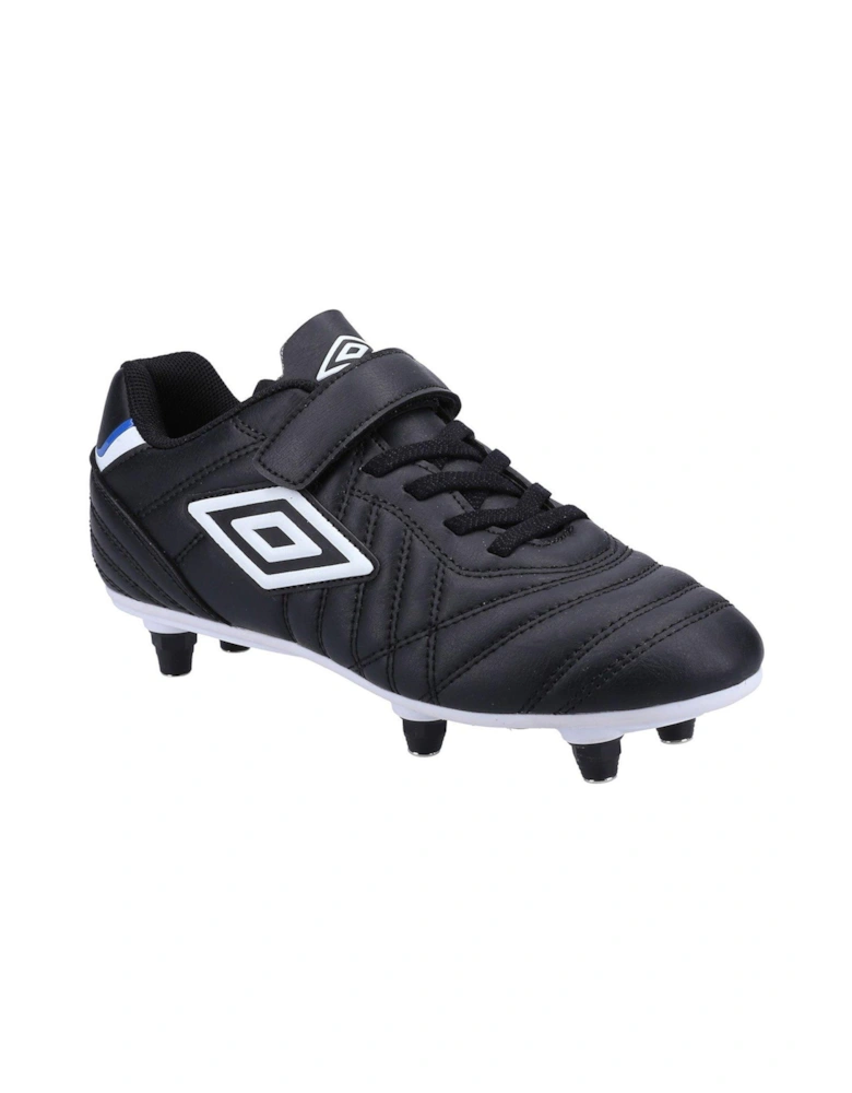 Junior Speciali Liga Soft Ground Velcro Football Boot - Black