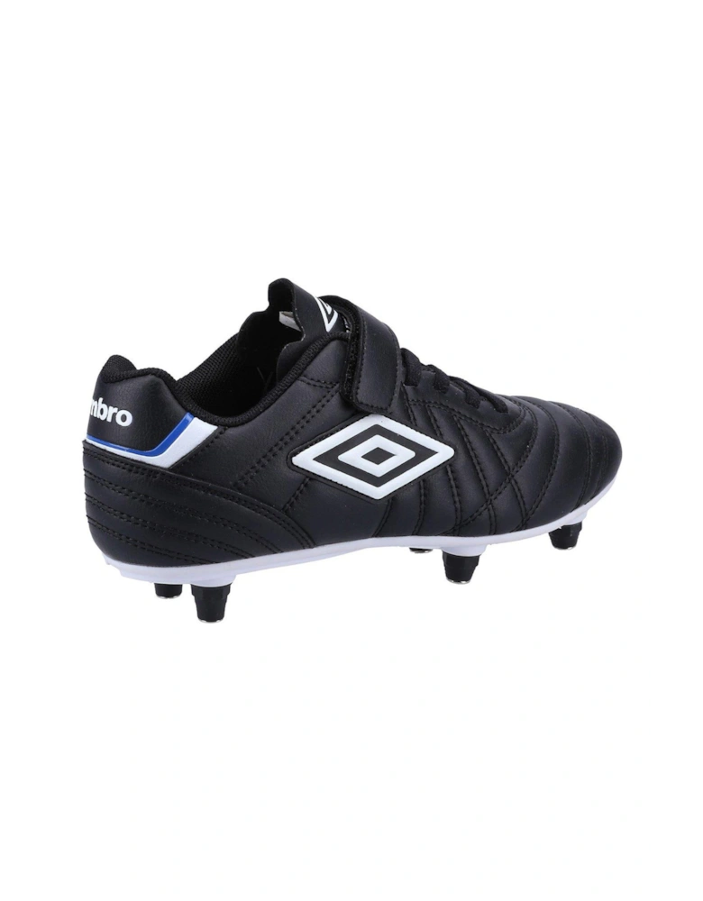 Junior Speciali Liga Soft Ground Velcro Football Boot - Black