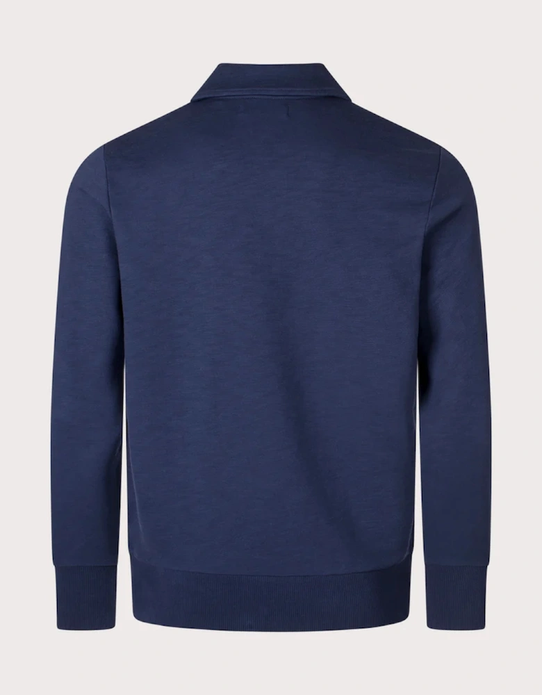 M6639 Zip Neck Collar Sweatshirt Dark Carbon
