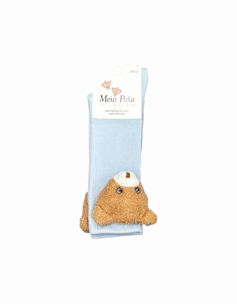 Blue Teddy Knee Socks