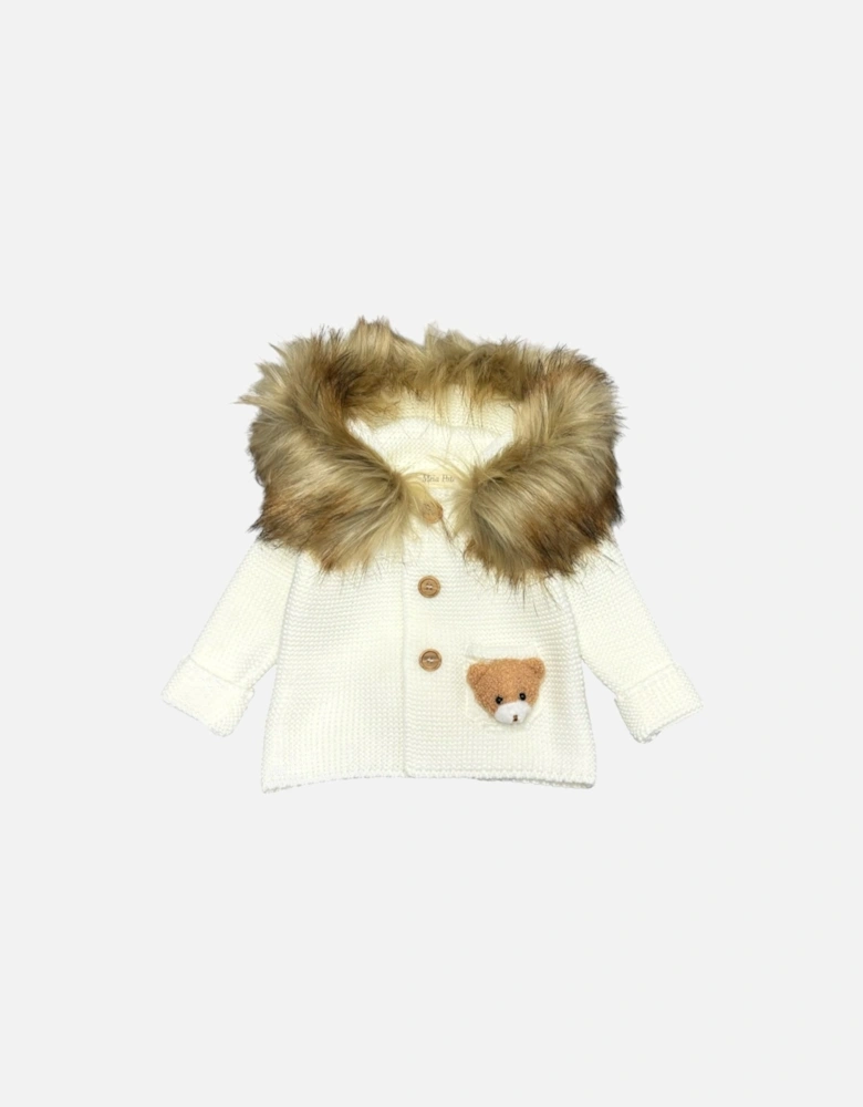 Cream Faux Fur Teddy Cardigan