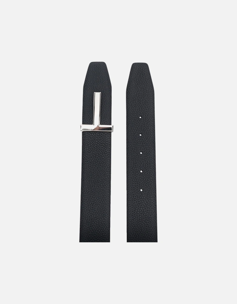 Reversible Leather T Belt 40mm Navy/Black