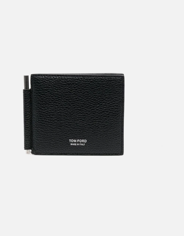 Soft Grain T Line Money Clip Wallet Black