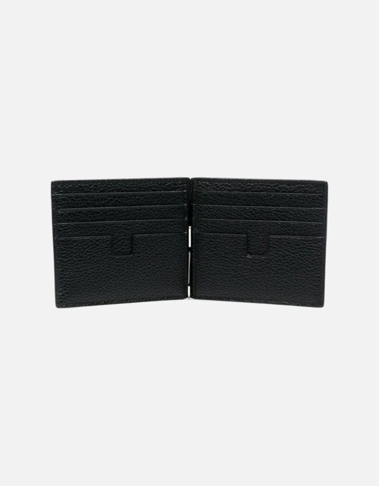 Soft Grain T Line Money Clip Wallet Black