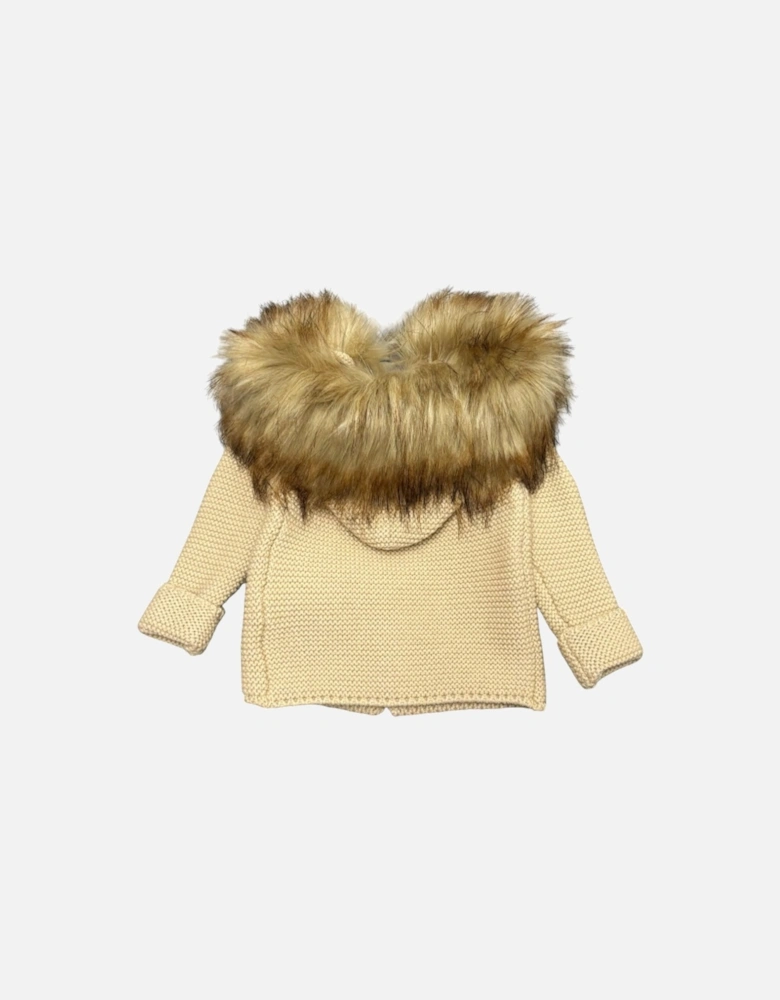 Beige Faux Fur Teddy Cardigan