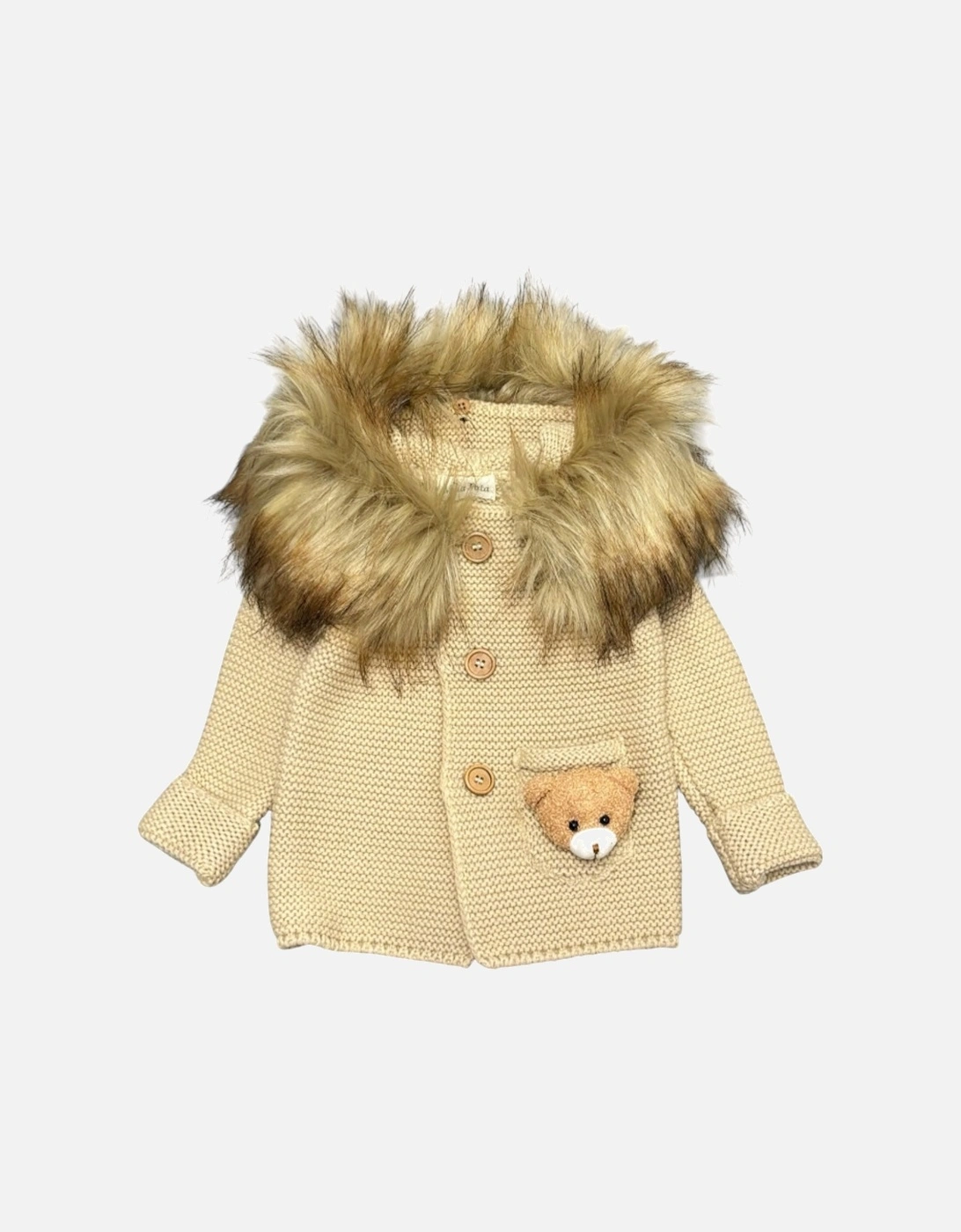 Beige Faux Fur Teddy Cardigan, 3 of 2